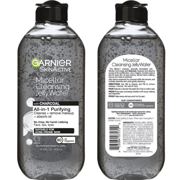 میسلار واتر گارنیر مدل Micellar Cleansing Jelly Water with Charcoal