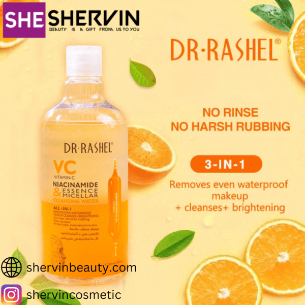 میسلارواتر ویتامین سی و نیاسینامید دکتر راشل DR.RASHEL VC&NIACINAMIDE ESSENCE MICELLAR Cleansing Water