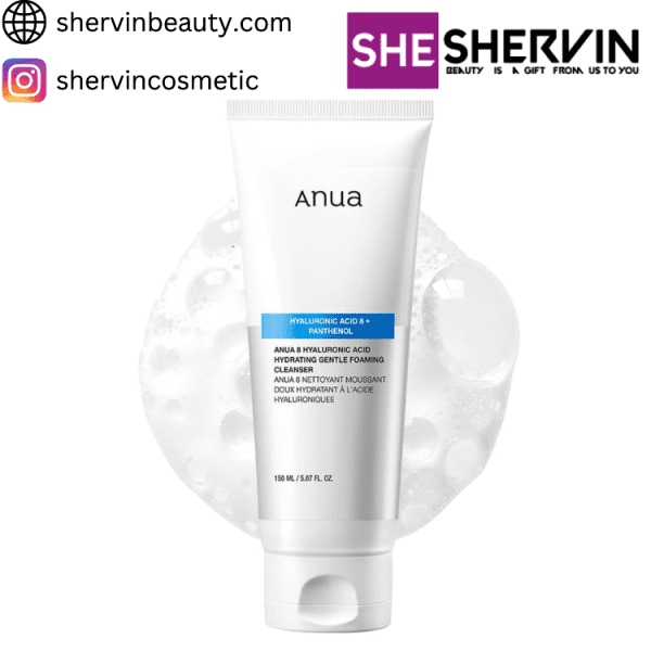 فوم شستشوی هیالورونیک اسید و پنتنول آنوا (ANUA 8 Hyaluronic Acid Hydrating Gentle Foaming Cleanser)