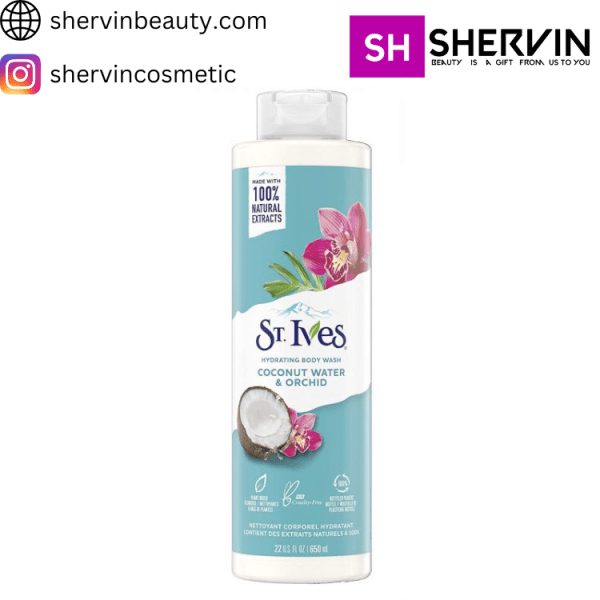 شامپو بدن عصاره نارگیل و ارکیده سنت آیوز St. Ives Coconut Water & Orchid Hydrating Body Wash 100% Natural