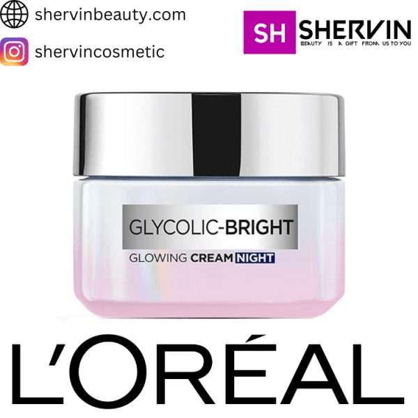 L'Oreal Paris Glycolic Bright Glowing Night Cream, 15ml |Overnight Brightening Cream with Glycolic Acid that Visbily Minimizes Spots & Reveals Glowing skin