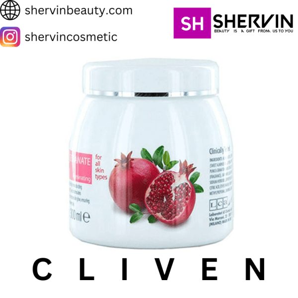 کرم صورت آبرسان و شفاف کننده انار کلیون Cliven Pomegranate حجم 300 میلی لیتر