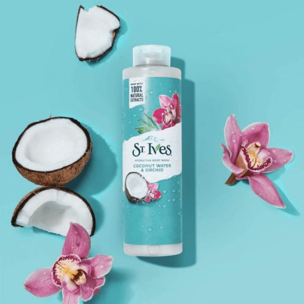 شامپو بدن عصاره نارگیل و ارکیده سنت آیوز St. Ives Coconut Water & Orchid Hydrating Body Wash 100% Natural