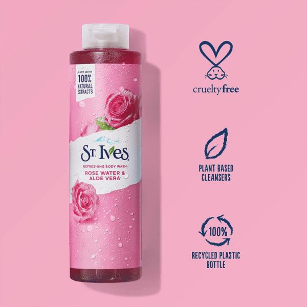 شامپو بدن گل رز و آلوورا سینت ایوز St.Ives 650ml St. Ives Rose Water & Aloe Vera Body Wash