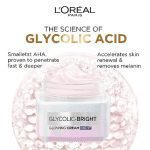 L'Oreal Paris Glycolic Bright Glowing Night Cream, 15ml |Overnight Brightening Cream with Glycolic Acid that Visbily Minimizes Spots & Reveals Glowing skin