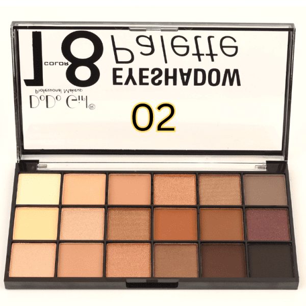 پالت سایه 18 رنگ دودو گرل شماره 01 دودوگرل DoDo Girl eyeshadow palette of 18 color No.