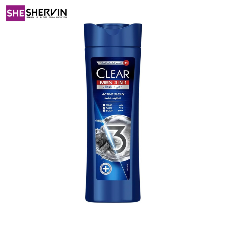 شامپو کلیر زغال ۳ در ۱ آقایان ماسک موی ترمیمکننده شاربوت