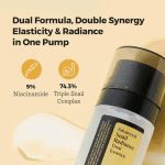 دبل سرم اسنس آبرسان حلزون کوزارکس 80میل | COSRX Advanced Snail Radiance Dual Essence 80mlدبل اسنس کوزارکس برخلاف اسنس تک فاز این برند، دارای دو نوع اسنس است که وقتی پامپ می‌شود هردو باهم ترکیب می‌شوند. اسنس شفاف خاصیت ارتجاعی پوست را افزایش می‌دهد و رطوبت پوست را افزایش می‌دهد درحالی که اسنس کرمی سد دفاعی پوست را تقویت می‌کند و ان را شفاف می‌کند. دبل اسنس کوزارکس علاوه بر افزایش خاصیت ارتجاعی و تامین رطوبت پوست، تاثیر بالایی در کوچک کردن منافذ دارد. ترکیبات این محصول شامل 74% ترشح حلزون سیاه، حلزون خشکی و حلزون صدف طلایی و 5% نیاسینامید است. اسنس کوزارکس علاوه بر همه ی این ویژگی ها ، جذب بقیه محصولاتی ک روی ان می‌زنید را بیشتر می‌کند. نحوه استفاده: بعد از شوینده و تونر، روزی یک الی دوبار مقداری از اسنس را روی پوست ماساژ دهید تا جذب شود سپس از بقیه محصولات خود یا یک مرطوب کننده استفاده کنید.