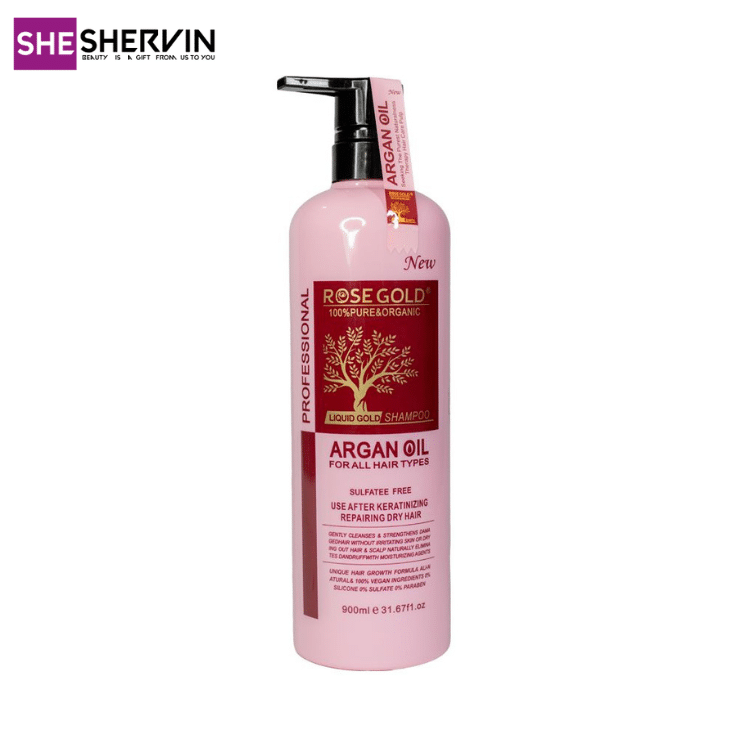 شامپو آرگان رزگلد بدون سولفات ROSE GOLD ARGAN OIL شامپو آرگان رزگلد بدون سولفات ROSE GOLD ARGAN OIL