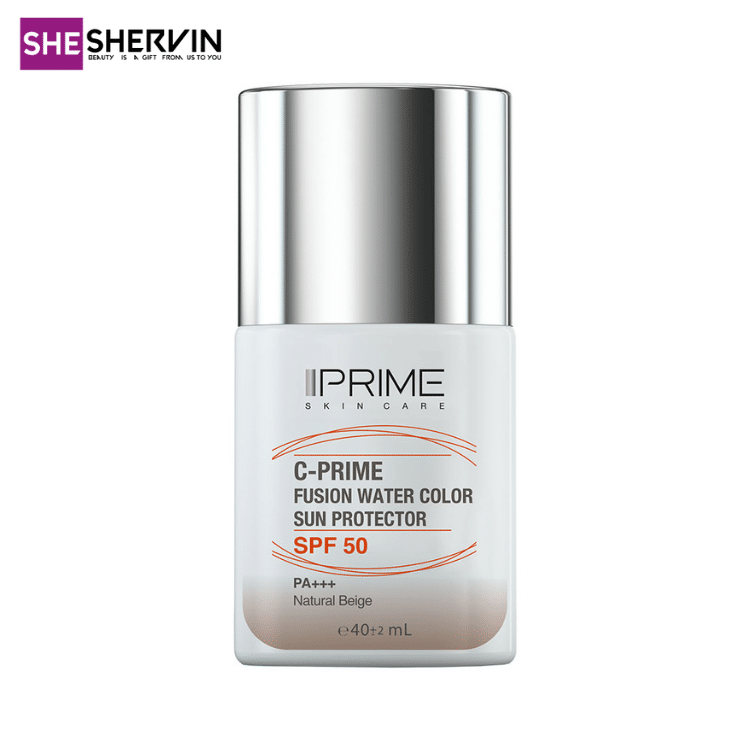 فلوئید ضد آفتاب رنگی پرایم SPF 50 مدل فیوژن واتر رنگ بژطبیع فلوئید ضد آفتاب رنگی پرایم SPF 50 مدل فیوژن واتر رنگ بژطبیع