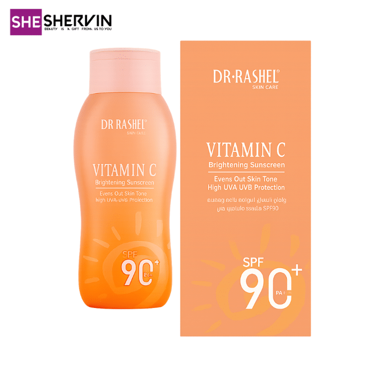 ضد آفتاب روشن کننده بدن ویتامین C دکتر راشلSPF 90+ ضد آفتاب روشن کننده بدن ویتامین C دکتر راشلSPF 90+