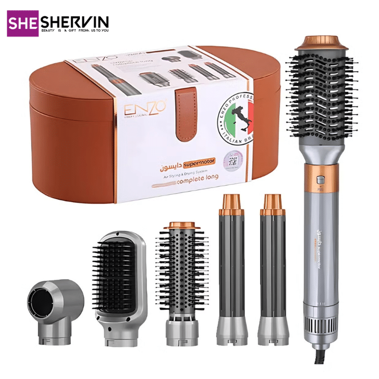 سشوار برسدار 6 کاره انزو طرح دایسون ENZO 4143 سشوار برسدار 6 کاره انزو طرح دایسون ENZO 4143