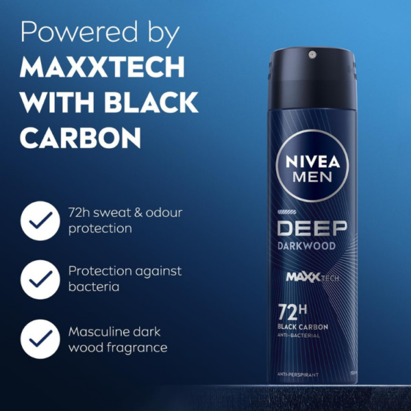 اسپری مردانه نیوآ Deep Darkwoodدیپ دارک وود200میل 72h