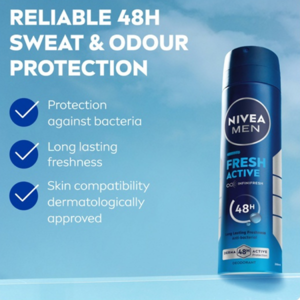 اسپری مردانه نیوآ Fresh Active فرش اکتیو 200میل48h 
