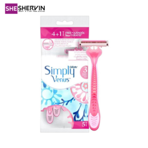 تیغ اصلاح زنانه ژیلت 3لبه Simply Venus بسته ۵ عددی