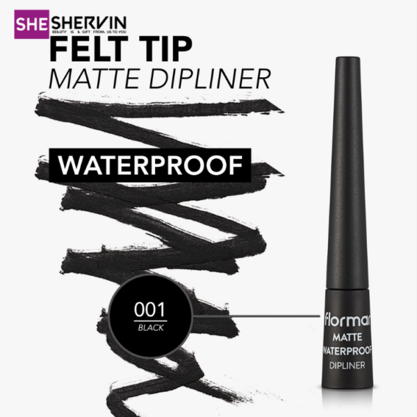خط چشم فلورمار مدل Flormar Matte Waterproof Dipliner