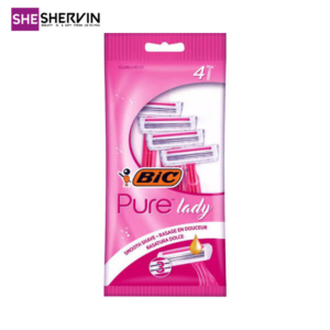 تیغ اصلاح زنانه بیک 3لبه مدل Pure Lady بسته ۴ عددی