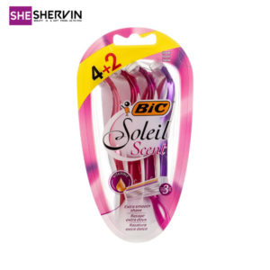 تیغ اصلاح زنانه بیک3لبه مدل Soleil Scent بسته ۴+۲ عددی