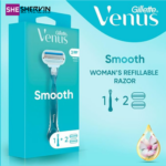 تیغ اصلاح زنانه ژیلت Venus Smooth با ۲ سری یدک