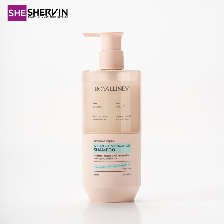 شامپو ترمیمکننده رویال لاینز روغن آرگان و جوجوبا Royallines Intensive Repair Shampoo 750ml شامپو ترمیمکننده رویال لاینز روغن آرگان و جوجوبا Royallines Intensive Repair Shampoo 750ml