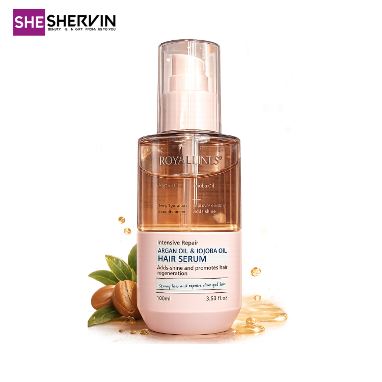 سرم مو ترمیمکننده روغن آرگان و جوجوبا رویال لاینز 100ml سرم مو ترمیمکننده روغن آرگان و جوجوبا رویال لاینز 100ml