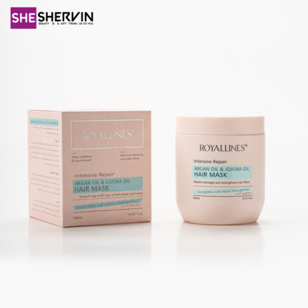 ماسک مو ترمیم‌کننده رویال لاینز روغن آرگان و جوجوبا ROYALLINES Intensive Repair Hair Mask 500ml