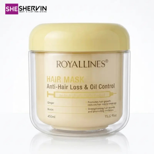 ماسک مو ضد ریزش رویال لاینزROYALLINES Anti Hair Fall Hair Mask 450ml