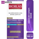 خرید شامپو ضد ریزش بیوبلاس پروسیانیدین و بیوتین 360ml حاوی بیوتین و پروسیانیدین. شامپوی تقویت‌کننده و گیاهی مناسب موهای مستعد ریزش با پاکسازی ملایم و استفاده روزانه.