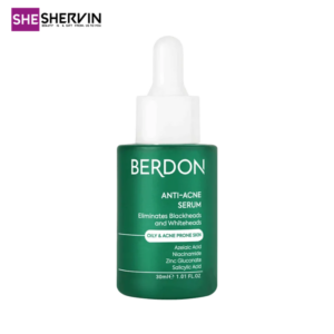 سرم ضد جوش بردون مناسب پوست چرب 30ML Berdon Anti Acne Serum مناسب پوست چرب و آکنه‌دار، حاوی آزلائیک اسید و نیاسینامید برای کنترل چربی، کاهش جوش و التهاب و بهبود ظاهر جای جوش.